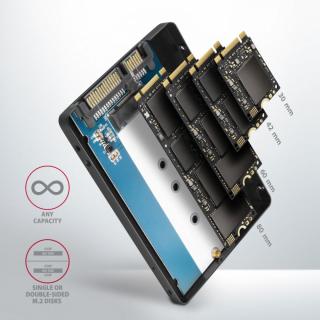 RSS-M2B Wewnętrzna obudowa 2.5" z interfejsem SATA dla dysków M.2 SATA SSD, czarna