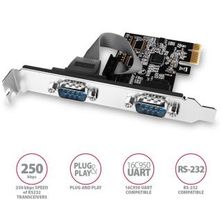 PCEA-S2N Kontroler PCIe 2x port szeregowy RS232 250 Kbps,...