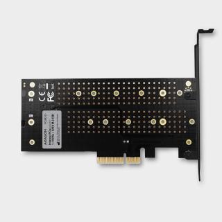 PCEM2-D Adapter wewnętrzny PCIe x4, 1x M.2 NVMe M-key + 1x SATA B-key slot, SP & LP