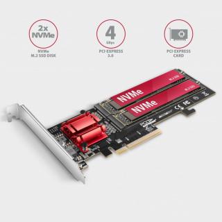 PCEM2-ND Kontroler PCIe x 8, 2x slot M.2 NVMe M-key RAID...