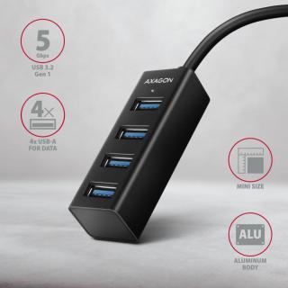 HUE-M1AL Hub 4-portowy Mini metalowy USB 3.2 Gen 1, 1.2m...