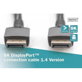 Kabel połączeniowy PREMIUM DisplayPort 8K60Hz UHD DP/DP M/M 2m Czarny