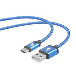 Kabel USB-USB C 1.5m niebieski sznurek premium