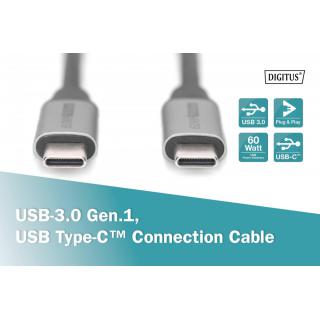 Kabel połączeniowy USB 3.0 60W/5Gbps Typ USB C/USB C M/M 1m Czarny