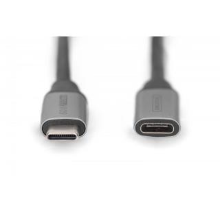 Kabel przedłużający USB 3.0 60W/5Gbps Typ USB C/USB C M/Ż 1m Czarny