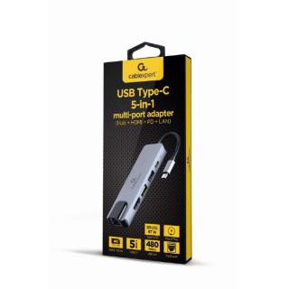 Adapter wieloportowy USB-C 5w1, PD, HDMI, USB 3.1, USB...