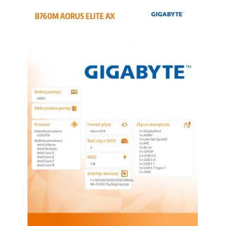 Płyta główna B760M AORUS ELITE s1700 DDR5 mATX