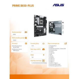 Płyta główna PRIME B650-PLUS AM5 4DDR5 HDMI/DP ATX