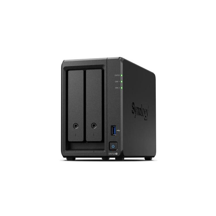 Serwer NAS DS723+ 2x0HDD 2GB DDR4 AMD R1600 3,1Ghz 2x1GbE RJ45 3Y