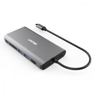 HUB 8-w-1 USB-C 3.1 HDMI VGA RJ45 SD PD 100W D1019B