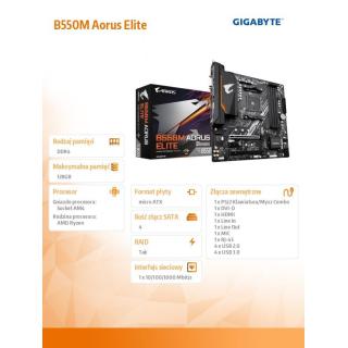 Płyta główna B550M AORUS ELITE AM4 4DDR4 2HDMI/DVI-D mATX