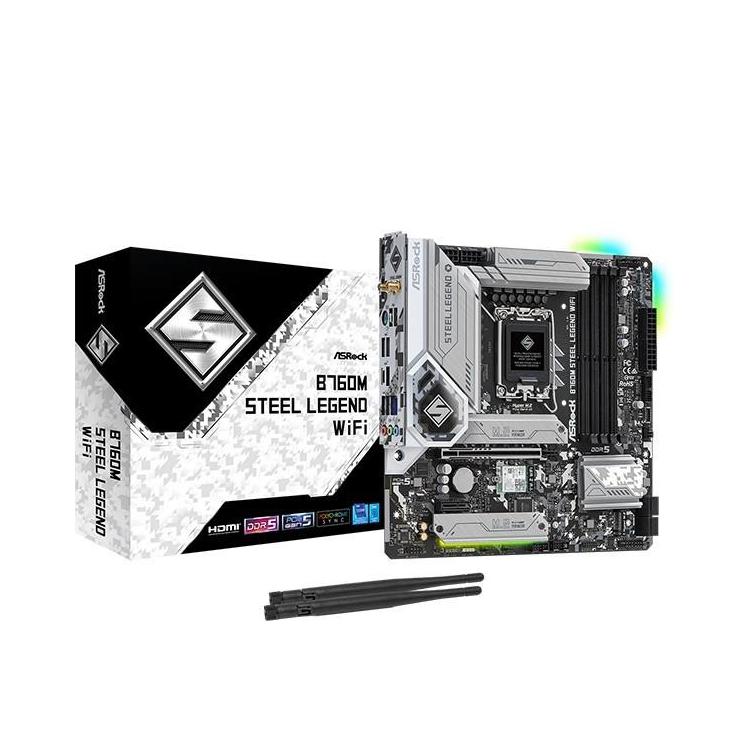 Płyta główna B760M STEEL LEGEND WIFI s1700 4DDR5 DP/HDMI mATX