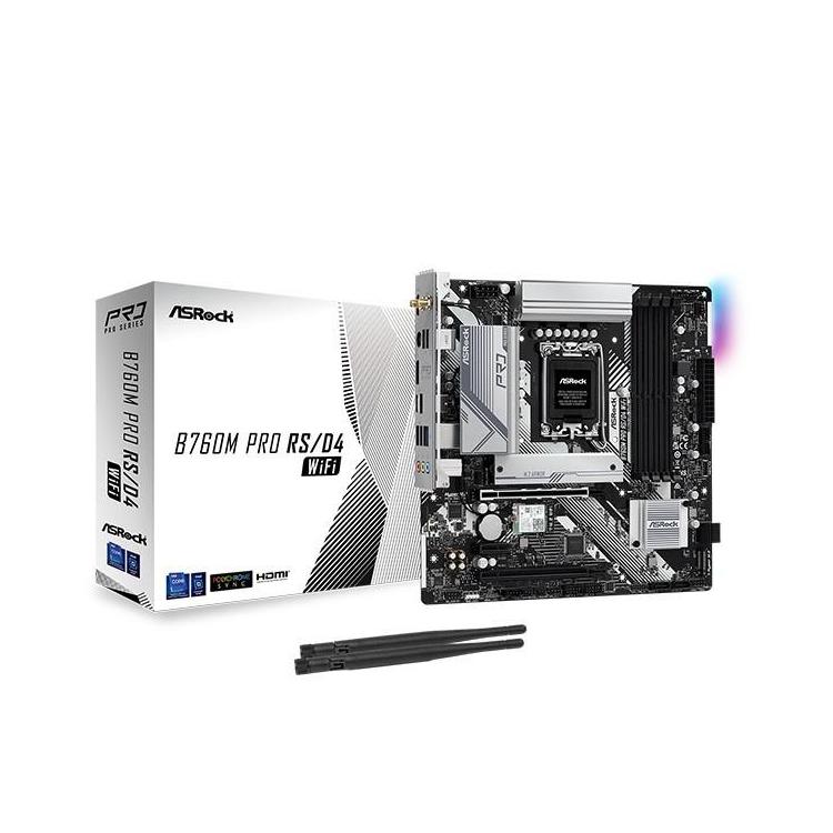 Płyta główna B760M Pro RS/D4 WIFI s1700 4DDR4 DP/HDMI mATX