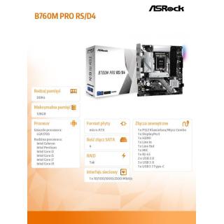 Płyta główna B760M Pro RS/D4 s1700 4DDR4 DP/HDMI mATX