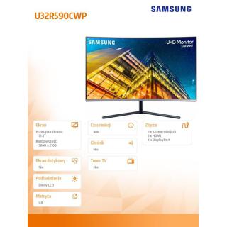 Monitor 31,5 cala LU32R590CWPXEN VA 3840x2160 UHD 16:9 1xHDMI/1xDP 4 ms (GTG) zakrzywiony 2 lata d2d