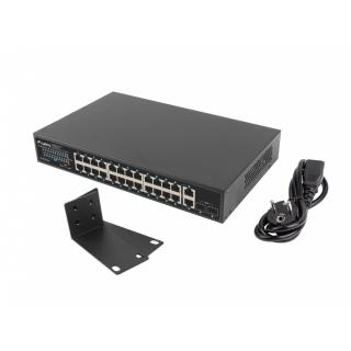 Switch 24x1GB POE+ 2xGB 2xSFP rack 19'' gigabit ethernet...