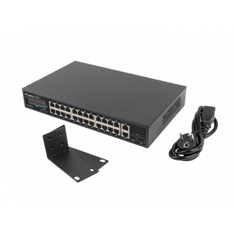 Switch 24x1GB POE+ 2xGB 2xSFP rack 19'' gigabit ethernet 360W