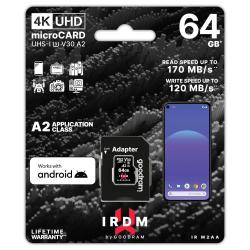 Karta pamięci microSDHC GOODRAM 64GB IRDM-A2 UHS + adapter