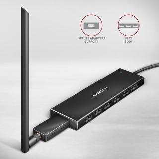 HUE-F7C Hub 7-portowy USB-C 3.2 Gen 1 ALU FLAT micro USB, 30cm USB-C kabel