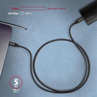 BUCM3-CM30AB Kabel USB-C - USB-C, 3.0m, PD 60W, 3A, ALU, oplot, czarny