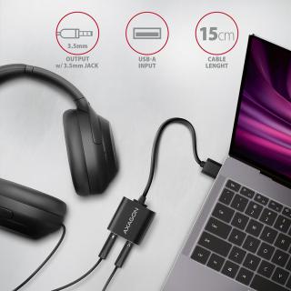 ADA-12 Zewnętrzna karta dzwiękowa USB 2.0 48kHz/16-bit stereo, metal, kabel USB-A 15 cm