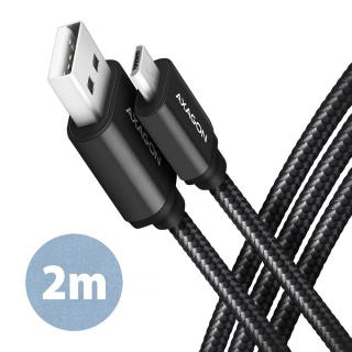 BUMM-AM20AB Kabel MicroUSB - USB A, 2m, USB 2.0, 2.4A,...