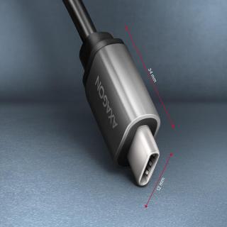 RUCM-AFAC Kabel adapter USB 3.2 Gen 1 Type-C samiec - Type-A żeńska, 0,2m, 3A, ALU