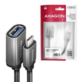 RUCM-AFAC Kabel adapter USB 3.2 Gen 1 Type-C samiec - Type-A żeńska, 0,2m, 3A, ALU