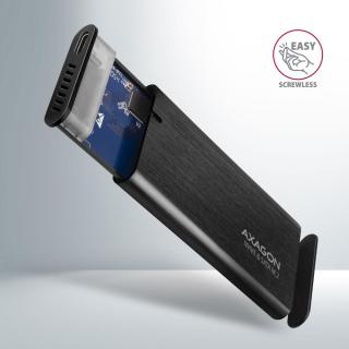 EEM2-SB2 Obudowa zewnętrzna aluminiowa bezśrubowa USB-C 3.2 Gen 2 - M.2 NVMe / SATA SSD 30-80mm ALU pudełko czarne + USB-A -