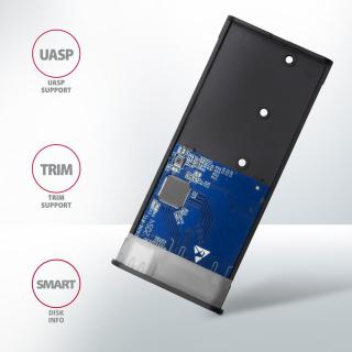 EEM2-SB2 Obudowa zewnętrzna aluminiowa bezśrubowa USB-C 3.2 Gen 2 - M.2 NVMe / SATA SSD 30-80mm ALU pudełko czarne + USB-A -