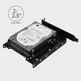 RHD-P35 Ramka metalowa do montażu 2x 2.5" HDD w pozycji PCI Czarna