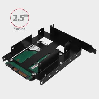 RHD-P35 Ramka metalowa do montażu 2x 2.5" HDD w pozycji PCI Czarna