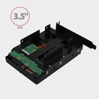 RHD-P35 Ramka metalowa do montażu 2x 2.5" HDD w pozycji PCI Czarna