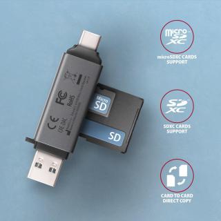 CRE-DAC Czytnik kart zewnętrzny USB3.2 Gen 1 Type-C + Type-A SD/microSD