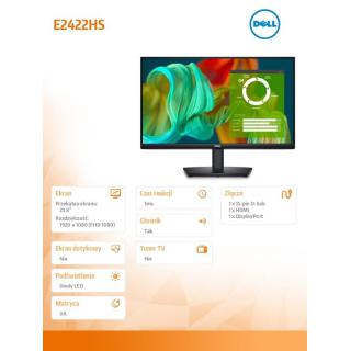 Monitor E2424HS 23.8 cala VA LED Full HD (1920x1080)/16:9/VGA/HDMI/DP/Speakers/3Y AES