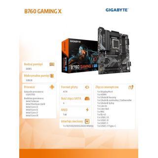 Płyta główna B760 GAMING X s1700 4DDR5 DP/HDMI ATX