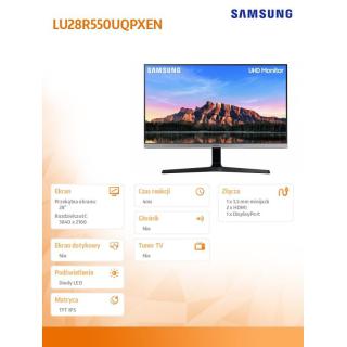 Monitor 28 cali LU28R550UQPXEN IPS 3840 x 2160 UHD 16:9 2xHDMI 1xDP 4 ms (GTG) płaski 2 lata d2d