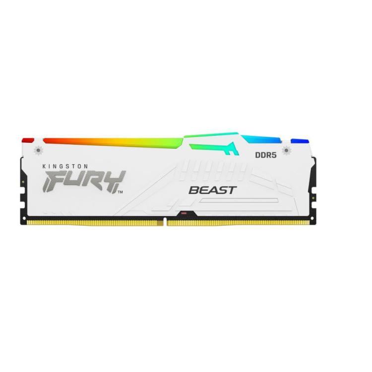 Pamięć DDR5 Fury Beast RGB 16GB(116GB)/5200 CL36 biała