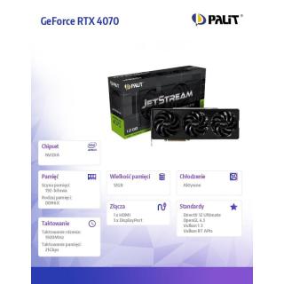 Karta graficzna GeForce RTX 4070 JETSTREAM 12GB GDDR6X...