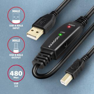 ADR-210B USB 2.0 A-M - B-M Aktywny kabel połączeniowy/wzmacniacz 10m