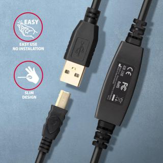 ADR-220B USB 2.0 A-M - B-M aktywny kabel połączeniowy/wzmacniacz 20m