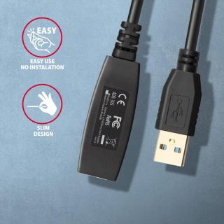 ADR-305 USB 3.0 A-M - A-F aktywny kabel przedłużacz/wzmacniacz 5m