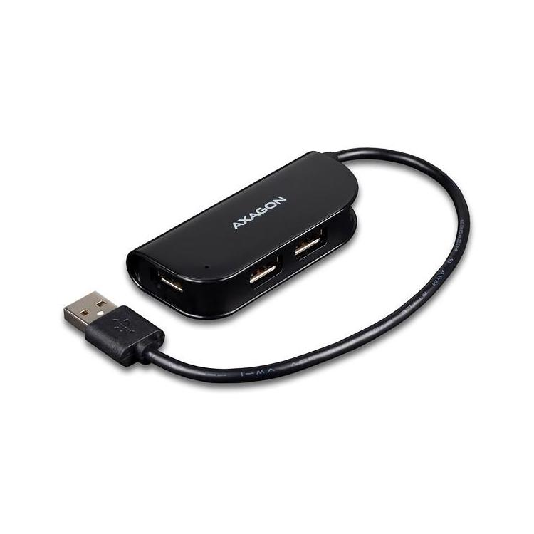 Hub HUE-X4B 4-portowy USB 2.0 kabel 20cm Czarny