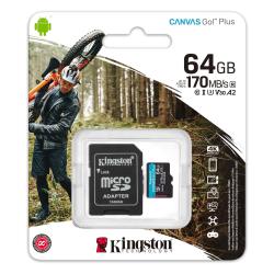 Karta pamięci Kingston microSD Canvas Go! Plus 64GB Class 10,UHS-I + adapter