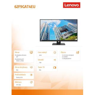 Monitor ThinkVision 28 cali E28u-20 WLED 62F9GAT4EU