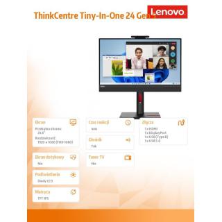 Monitor 23.8 ThinkCentre Tiny-in-One 24 Gen 5 WLED with Webcam 12NAGAT1EU