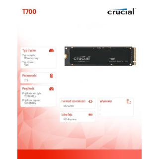 Dysk SSD T700 1TB M.2 NVMe 2280 PCIe 5.0 11700/9500