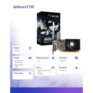 Karta graficzna GeForce GT730 1GB DDR3 64Bit DVI HDMI VGA...