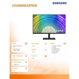 Monitor 32 cale ViewFinity S60UA VA 2560x1440 WQHD 16:9 1xHDMI 1xDP 1xUSB-C 90W 3xUSB 3.0 LAN 5ms PinP/PbyP 75Hz HAS+PIV płaski