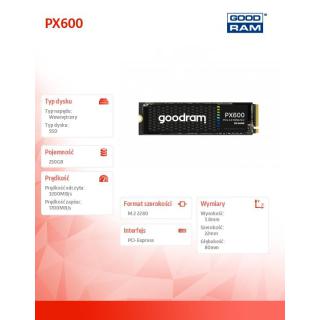 Dysk SSD PX600 250GB M.2 PCIe 4x4 NVMe 2280